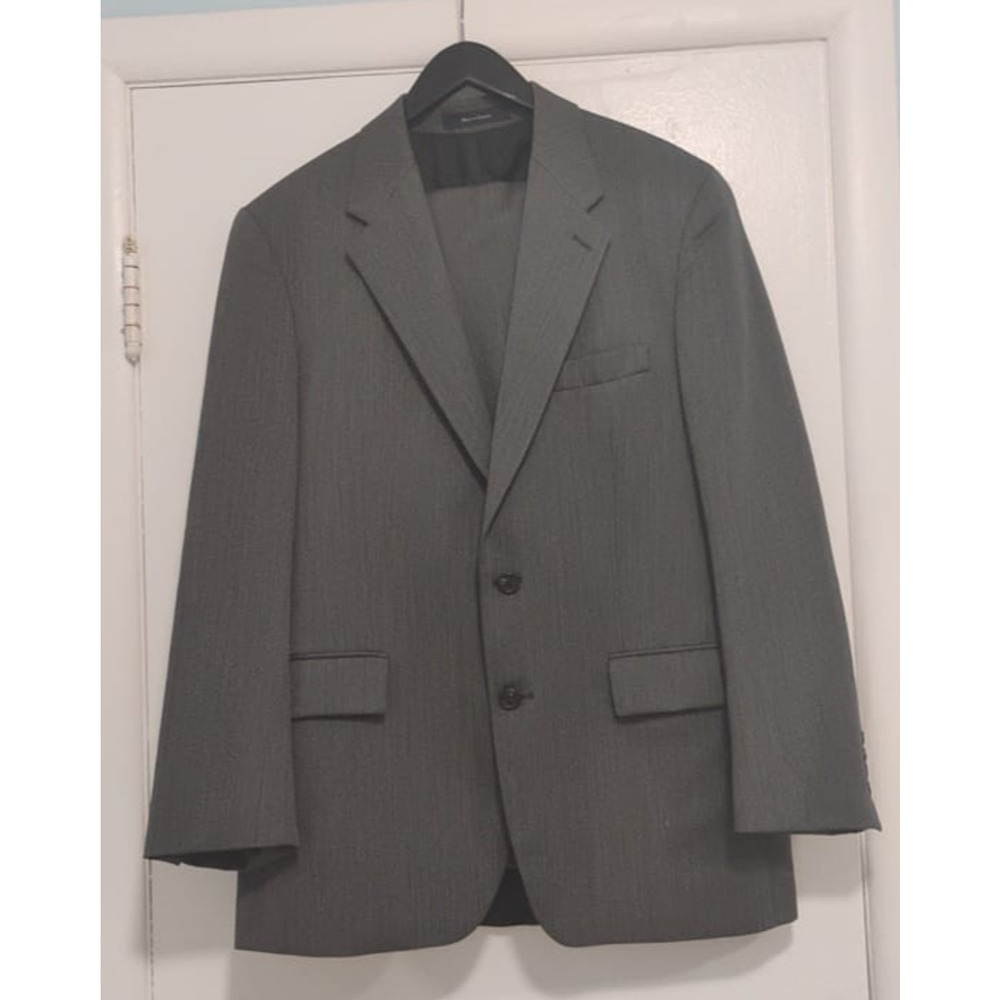 90s VTG Chaps Ralph Lauren suit 41R pant 37x31 Gray 100% Wool Canada Classic